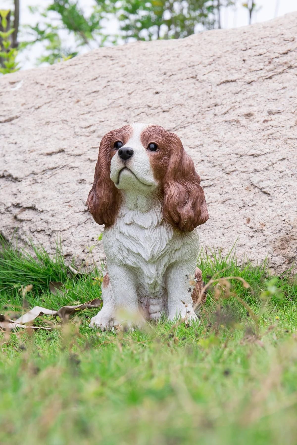 Amazon.com : Hi Line King Charles Spaniel Sitting Statue, Brown
